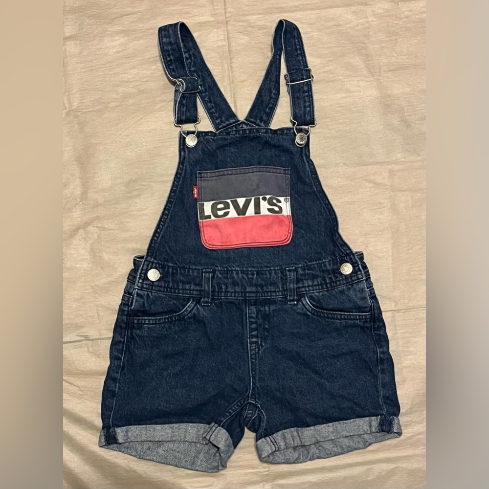 Girls Sz 8 Levi’s Kids Denim Overalls - Dark Blue